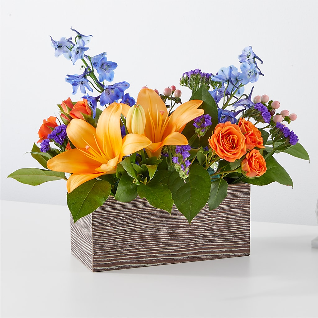 Radiant Citrus Box Bouquet – KAREN'S FLOWER KOTTAGE, Hayward CA