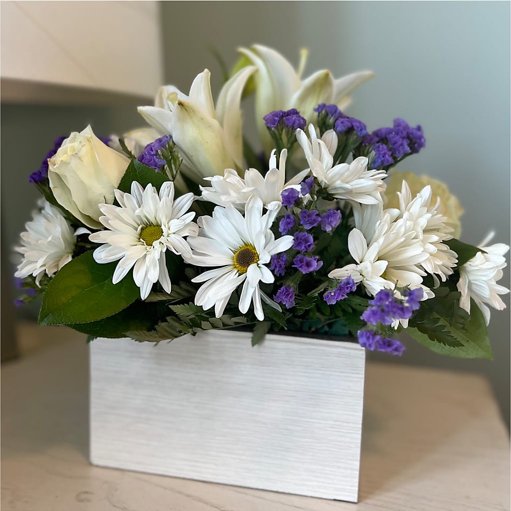 Beyond Blue Box Bouquet – KAREN'S FLOWER KOTTAGE, Hayward CA