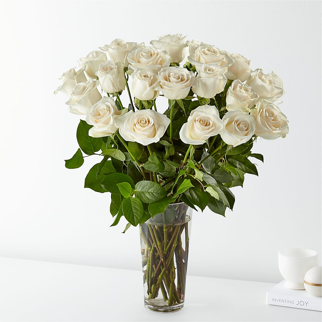 Long Stem White Rose Bouquet – KAREN'S FLOWER KOTTAGE, Hayward CA