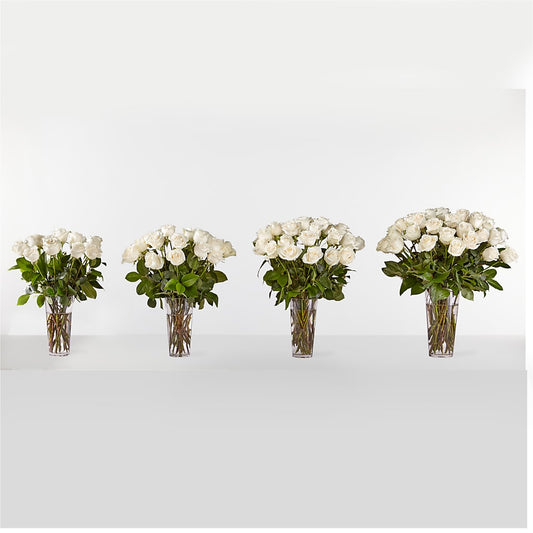 Long Stem White Rose Bouquet – KAREN'S FLOWER KOTTAGE, Hayward CA