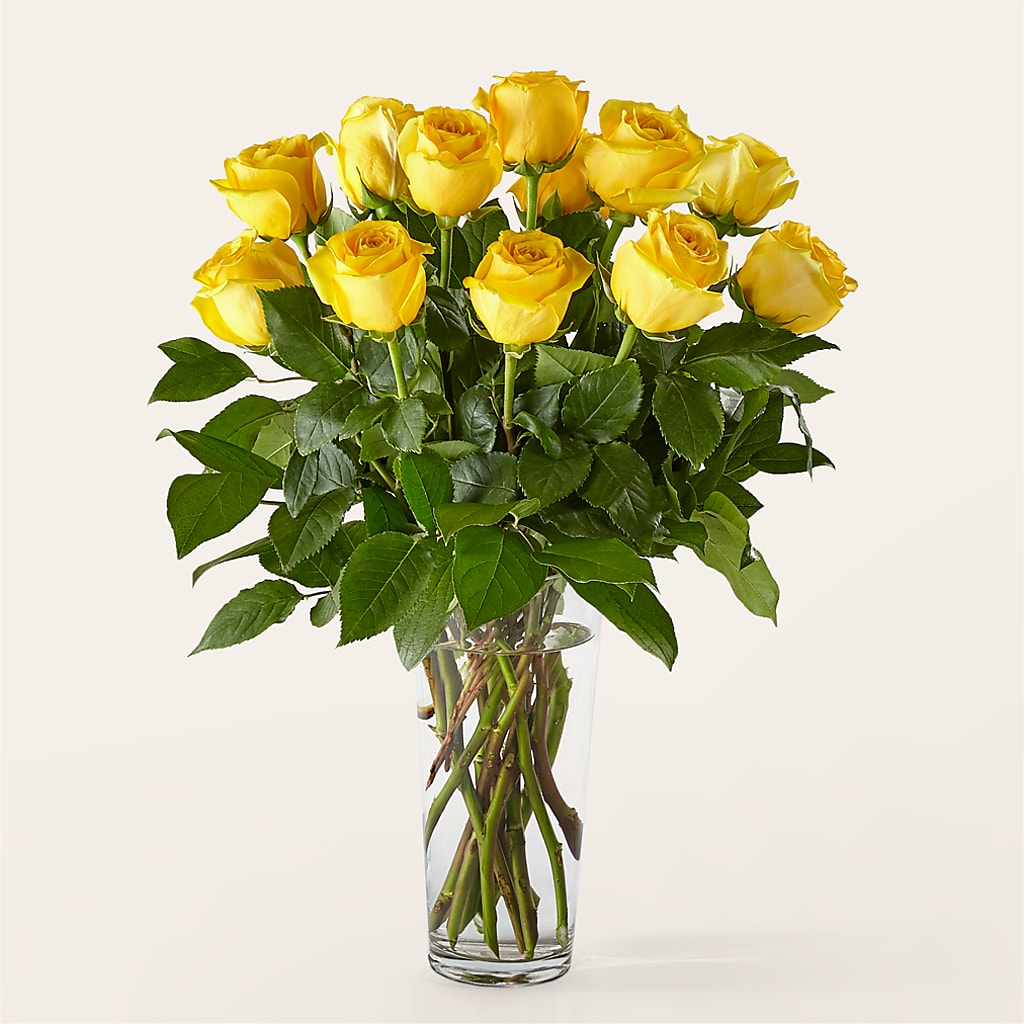 Long Stem Yellow Rose Bouquet – KAREN'S FLOWER KOTTAGE, Hayward CA