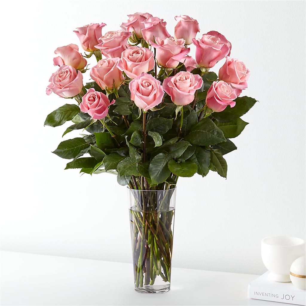 Long Stem Pink Rose Bouquet – KAREN'S FLOWER KOTTAGE, Hayward CA