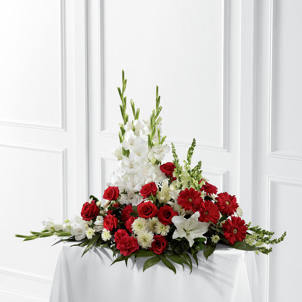 Crimson & White Arrangement – KAREN'S FLOWER KOTTAGE, Hayward CA