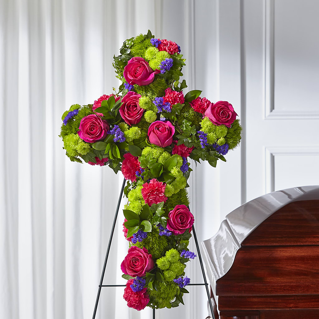 Tribute Rose Floral Cross – KAREN'S FLOWER KOTTAGE, Hayward CA