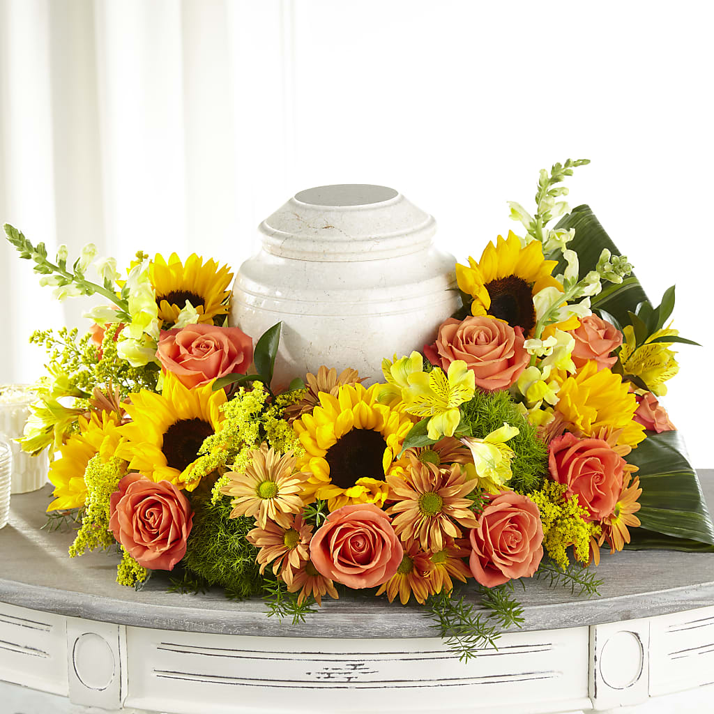 Faithful Sunflower Cremation Adornment – KAREN'S FLOWER KOTTAGE, Hayward CA