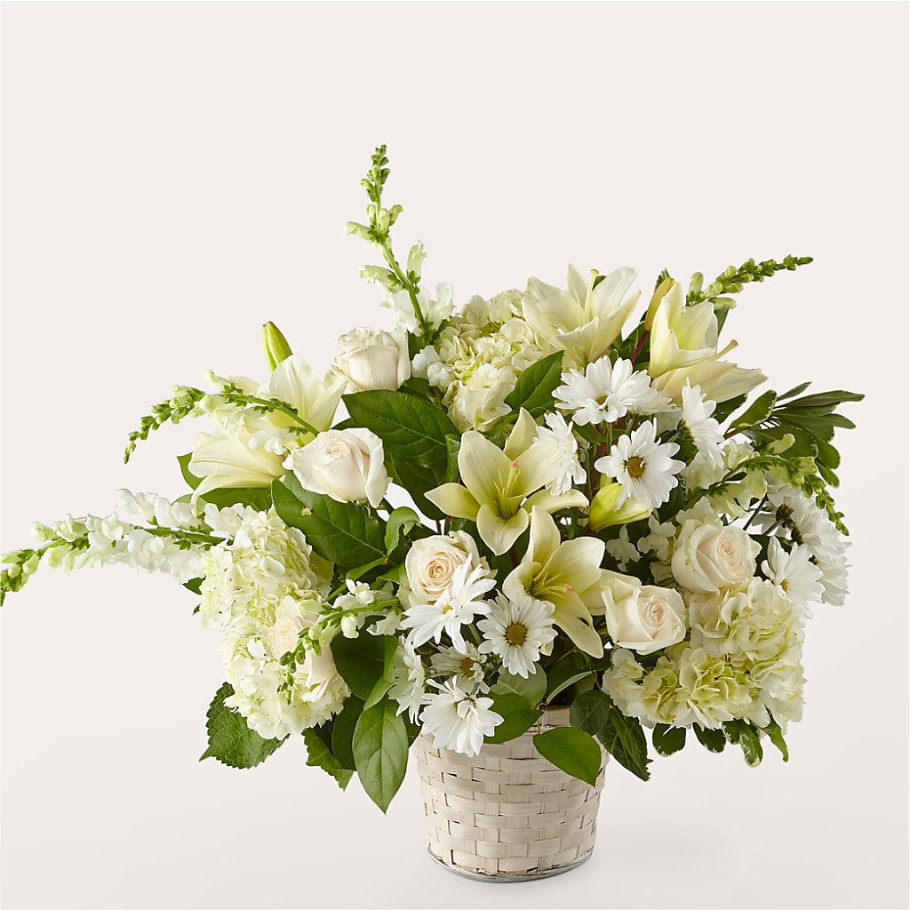 Ivory Elegance Floral Basket – KAREN'S FLOWER KOTTAGE, Hayward CA