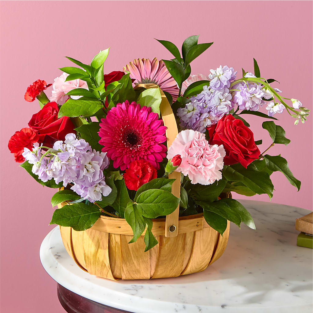 Pink Picnic Basket – KAREN'S FLOWER KOTTAGE, Hayward CA
