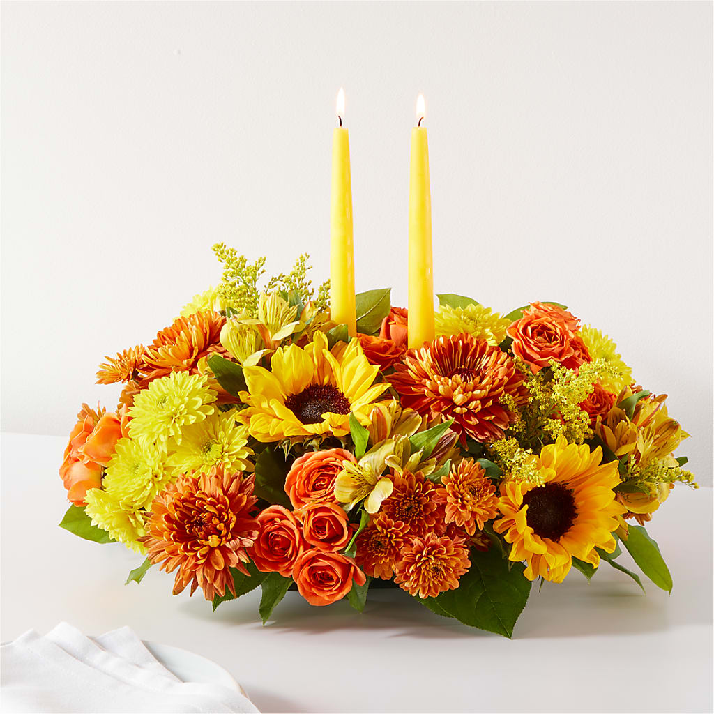 Autumn Harmony Centerpiece – KAREN'S FLOWER KOTTAGE, Hayward CA