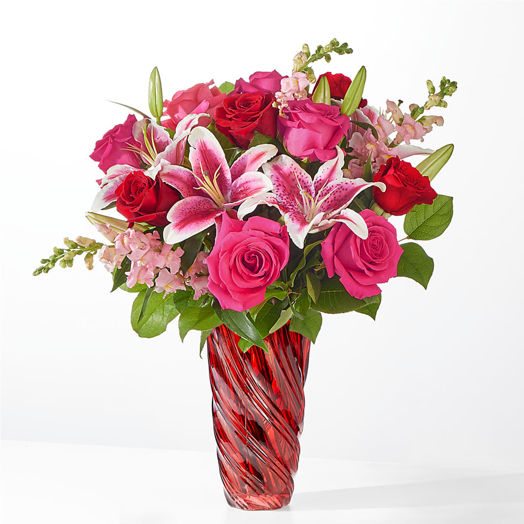 Always You Bouquet with Luxe Swirl Vase – KAREN'S FLOWER KOTTAGE, Hayward CA