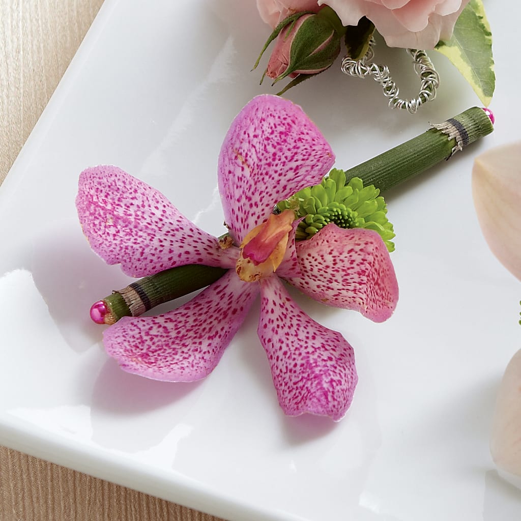 Pink Mokara Boutonniere – KAREN'S FLOWER KOTTAGE, Hayward CA