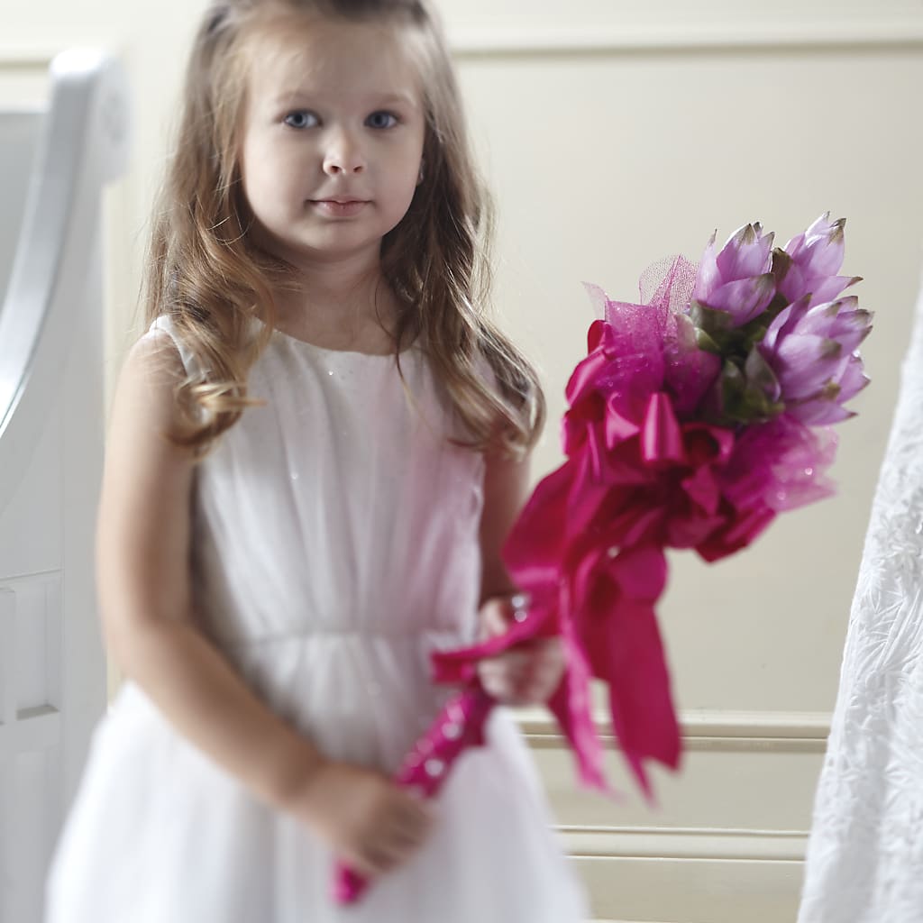Sparkle Pink Flower Girl Bouquet – KAREN'S FLOWER KOTTAGE, Hayward CA