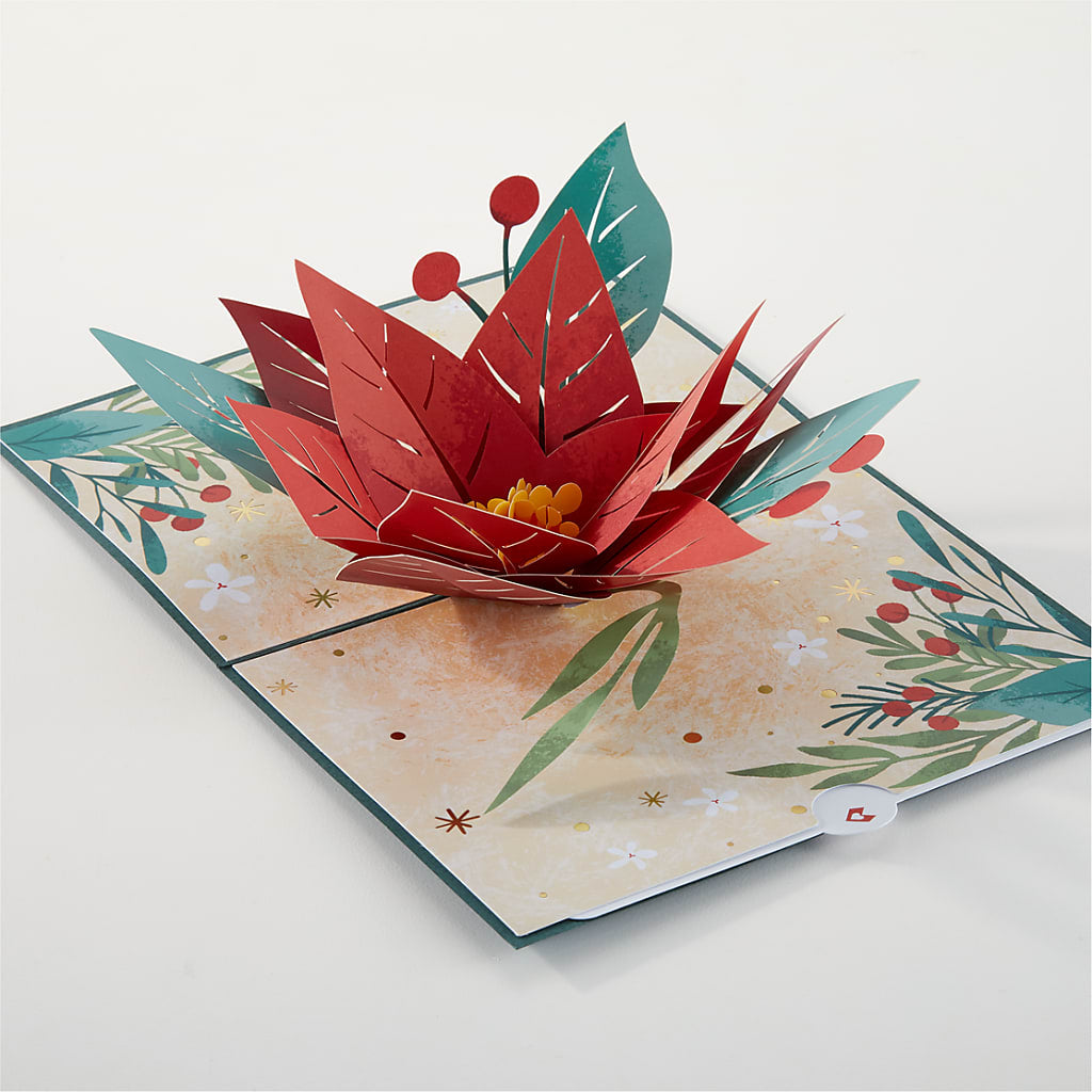 Happiest Holidays Poinsettia and Lovepop Card – KAREN'S FLOWER KOTTAGE, Hayward CA