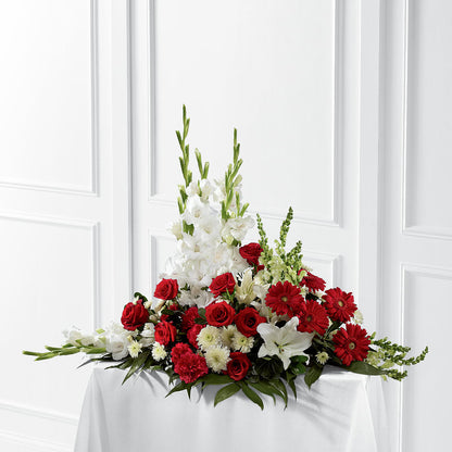 Crimson & White Arrangement – KAREN'S FLOWER KOTTAGE, Hayward CA