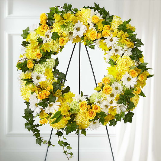 Golden Remembrance Wreath – KAREN'S FLOWER KOTTAGE, Hayward CA