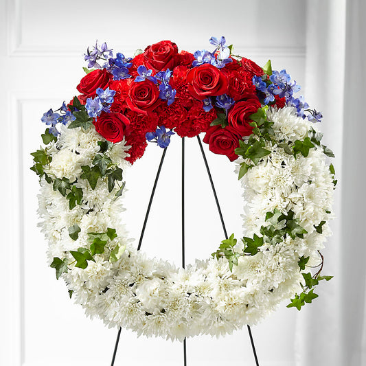 Patriotic Passion Wreath – KAREN'S FLOWER KOTTAGE, Hayward CA