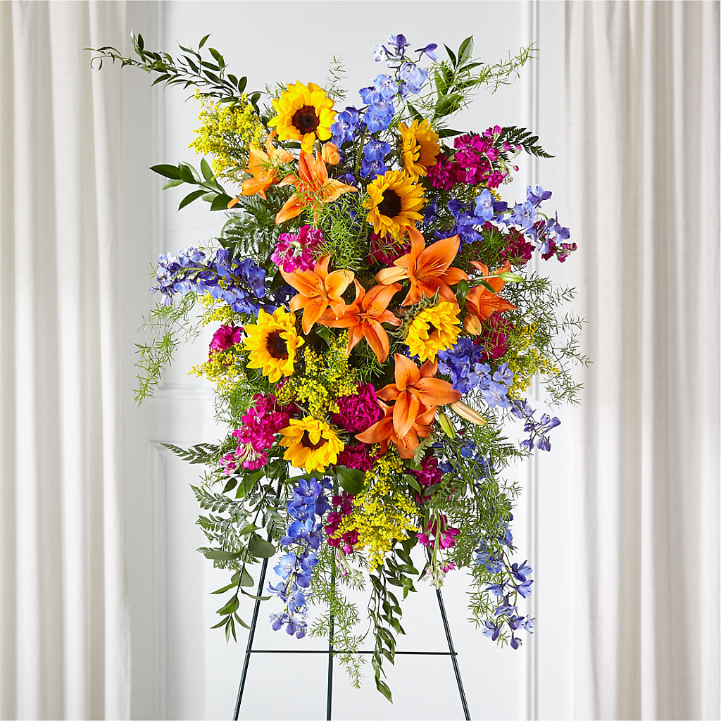 Sunlit Memories Standing Spray (Standard) – KAREN'S FLOWER KOTTAGE, Hayward CA
