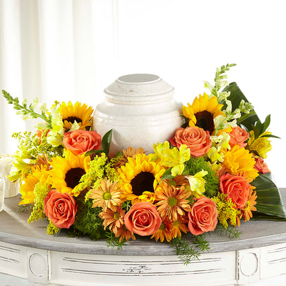 Faithful Sunflower Cremation Adornment – KAREN'S FLOWER KOTTAGE, Hayward CA