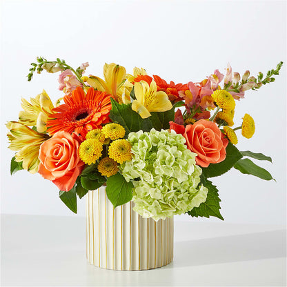 Autumn Sunshine Bouquet with Ivory Vase – KAREN'S FLOWER KOTTAGE, Hayward CA