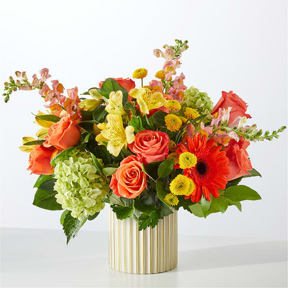 Autumn Sunshine Bouquet with Ivory Vase – KAREN'S FLOWER KOTTAGE, Hayward CA