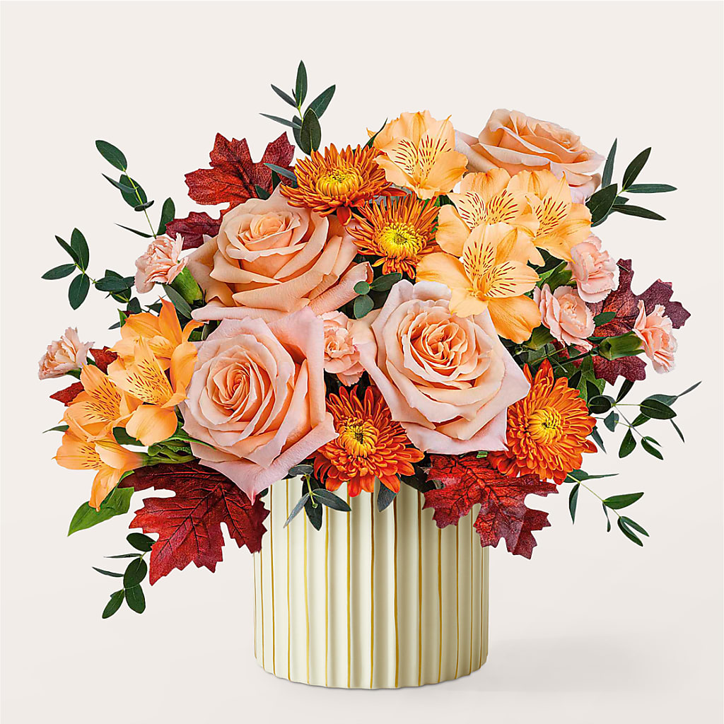 Spiced Latte Bouquet with Ivory Vase – KAREN'S FLOWER KOTTAGE, Hayward CA