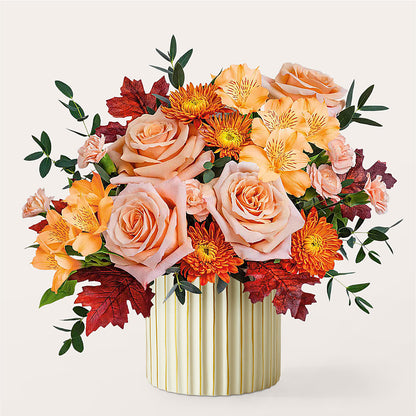 Spiced Latte Bouquet with Ivory Vase – KAREN'S FLOWER KOTTAGE, Hayward CA