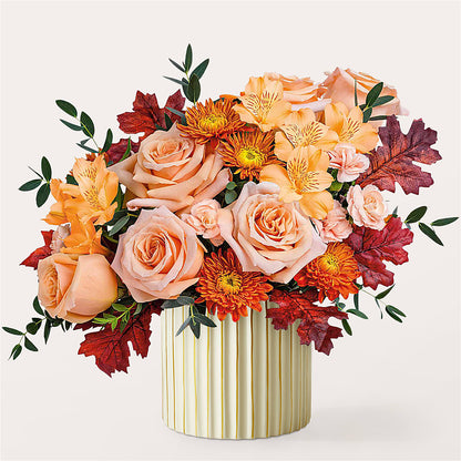 Spiced Latte Bouquet with Ivory Vase – KAREN'S FLOWER KOTTAGE, Hayward CA