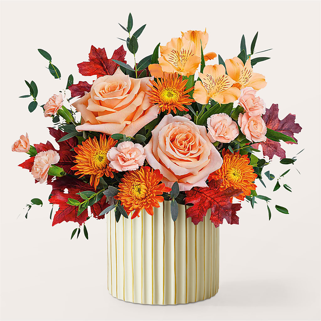 Spiced Latte Bouquet with Ivory Vase – KAREN'S FLOWER KOTTAGE, Hayward CA