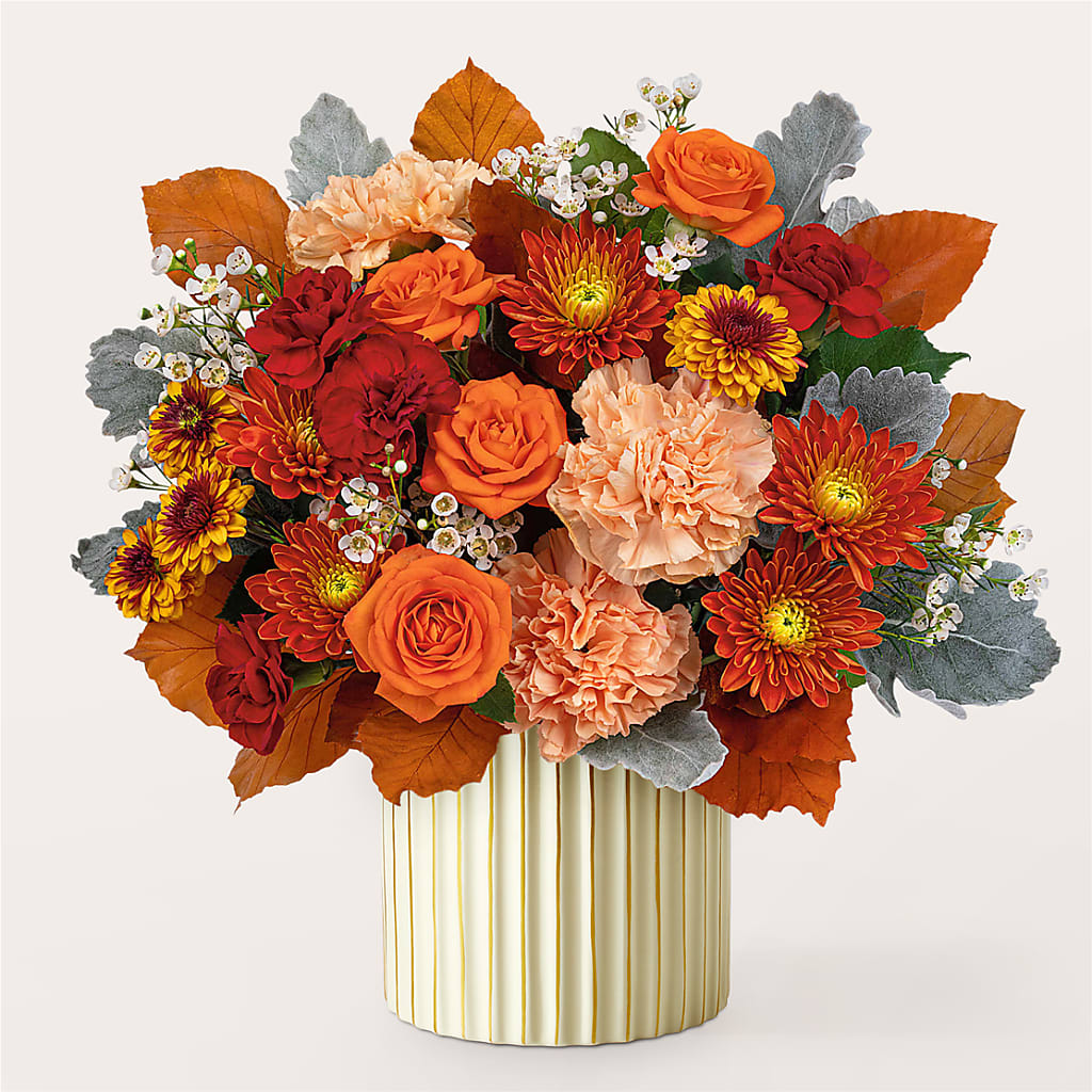 Merlot Bouquet with Ivory Vase – KAREN'S FLOWER KOTTAGE, Hayward CA