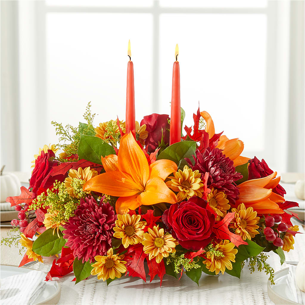 Autumn's Embrace Centerpiece – KAREN'S FLOWER KOTTAGE, Hayward CA