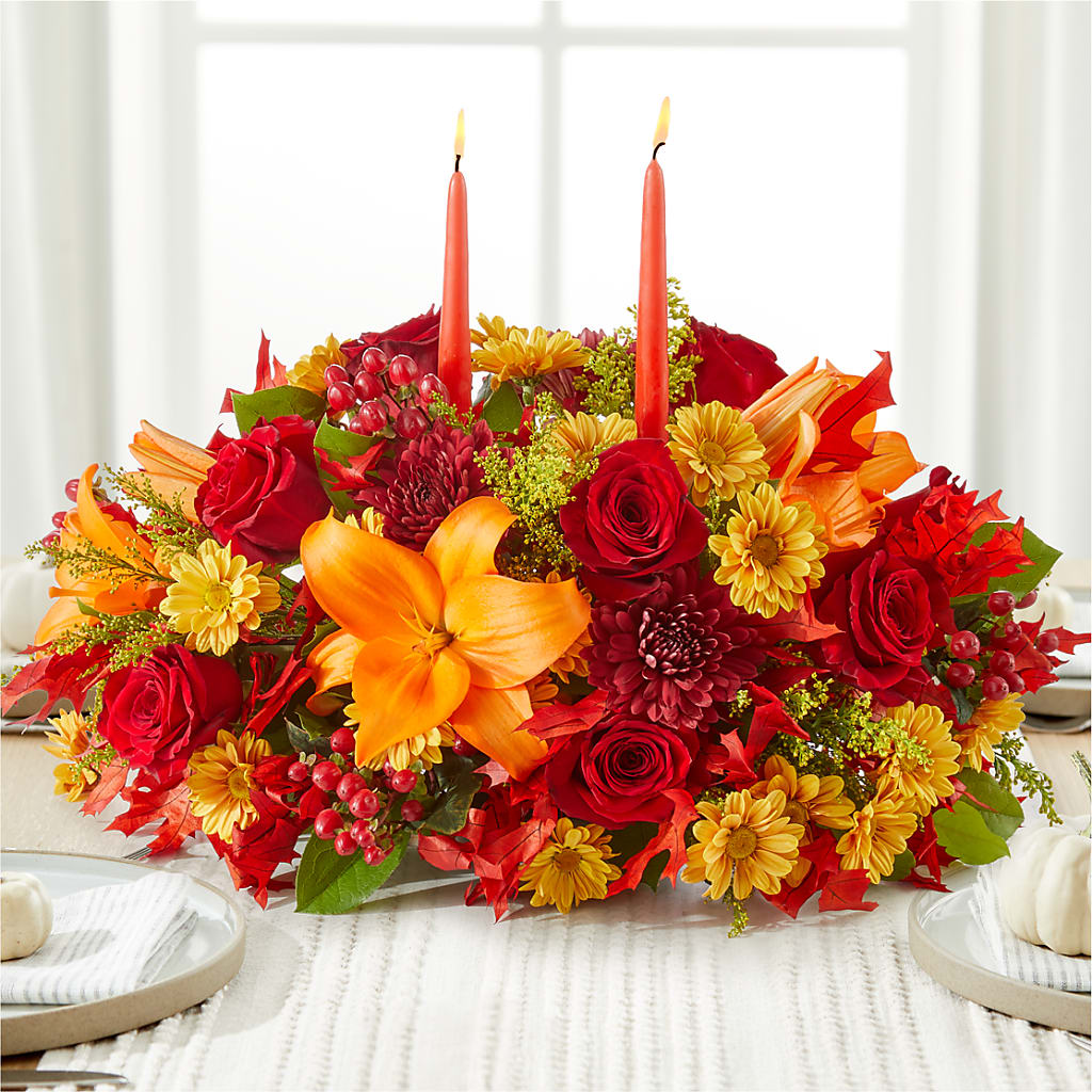 Autumn's Embrace Centerpiece – KAREN'S FLOWER KOTTAGE, Hayward CA