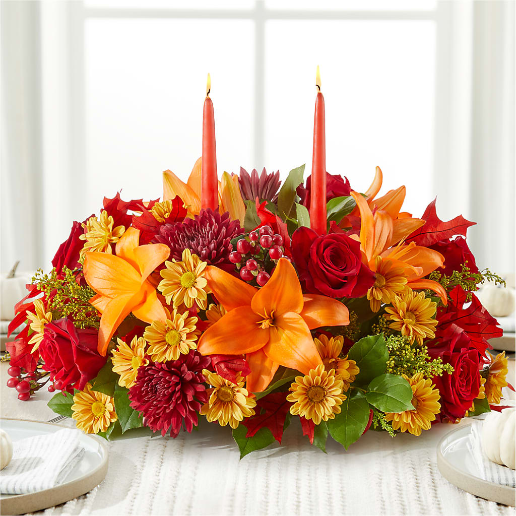 Autumn's Embrace Centerpiece – KAREN'S FLOWER KOTTAGE, Hayward CA