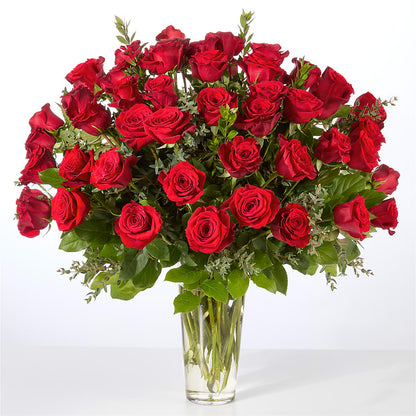 Forever Yours Fifty Stem Red Rose Bouquet – KAREN'S FLOWER KOTTAGE, Hayward CA