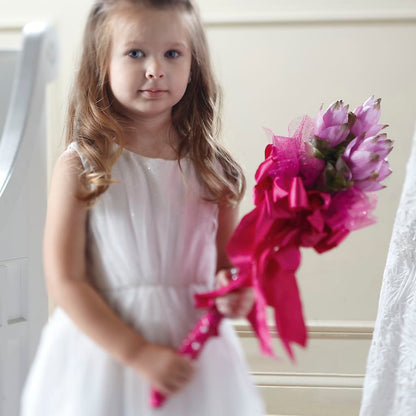 Sparkle Pink Flower Girl Bouquet – KAREN'S FLOWER KOTTAGE, Hayward CA
