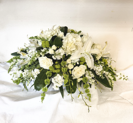 White & Green Casket Spray
